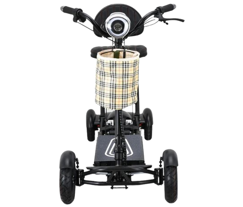 Front Centered View Of The Bangeran Dragon Mobility Scooter Shown In Black Color