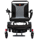 Front Centered View Of The Bangeran Mammoth EX Automatic Folding Electric Wheelchair Shown In Black And Orange Color