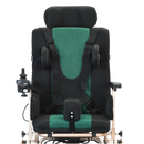 Front Centered View Of The Bangeran Pegasus Cerebral Palsy Kids Electric Wheelchair Shown In Green Color