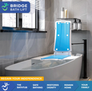 Front Centered View Of The Bridge Bath Lift Shown Inside A Tub In A Bathroom Setting