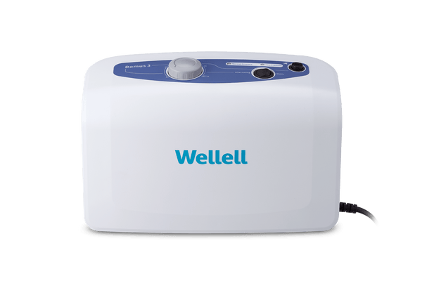 Front Centered View Of The Control Unit For The Wellell Domus 3 Alternating Pressure Redistribution Mattress System With Quilted Cover