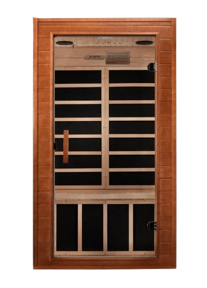 Front Centered View Of The Dynamic Avila Elite 2-Person Ultra Low EMF FAR Infrared Indoor Sauna | DYN-6103-01 Elite