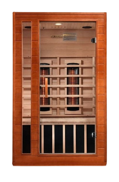 Front Centered View Of The Dynamic Cordoba 2-Person Near Zero EMF Full Spectrum Infrared Indoor Sauna | DYN-6203-02 FS