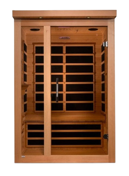 Front Centered View Of The Dynamic Llumeneres 2-Person Ultra Low EMF FAR Infrared Indoor Sauna | DYN-6215-02