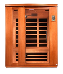 Front Centered View Of The Dynamic Lugano 3-Person Ultra Low EMF FAR Infrared Indoor Sauna | DYN-6336-02 Elite