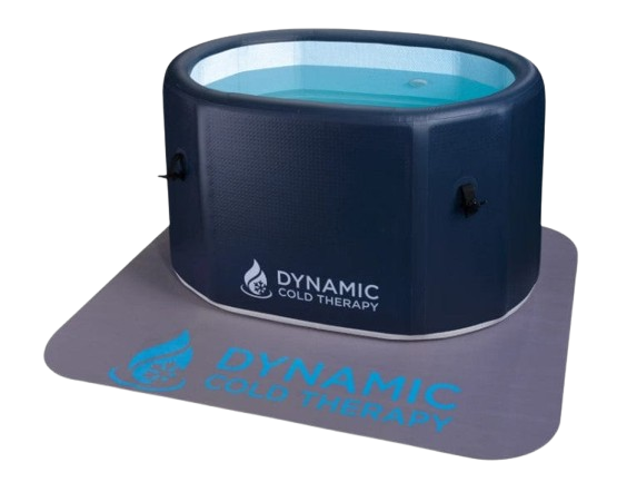Front Centered View Of The Dynamic Oval Inflatable Cold Plunge Shown Without Cover