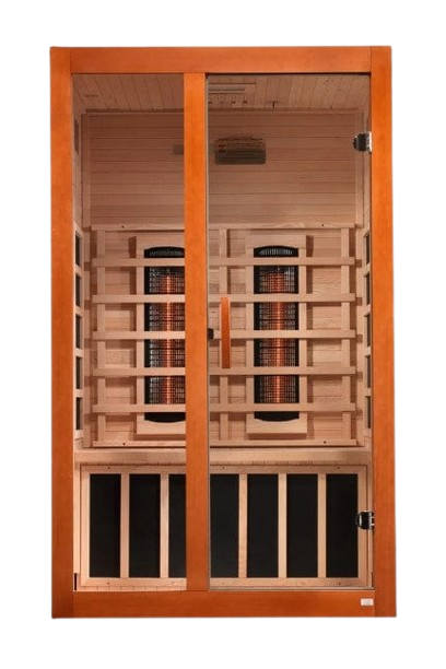 Front Centered View Of The Dynamic Santiago 2-Person Full Spectrum Near Zero EMF FAR Infrared Indoor Sauna | DYN-6209-03 FS