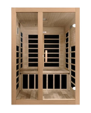 Front Centered View Of The Dynamic Santiago 2-Person Low EMF FAR Infrared Indoor Sauna | DYN-6209-01