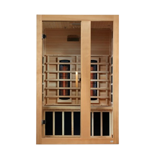 Front Centered View Of The Dynamic Serena 2 Person Full Spectrum Infrared Indoor Sauna | DYN-6229-03 FS