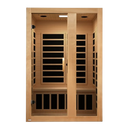 Front Centered View Of The Dynamic Serena 2 Person Ultra Low EMF FAR Infrared Indoor Sauna | DYN-6229-01 Elite