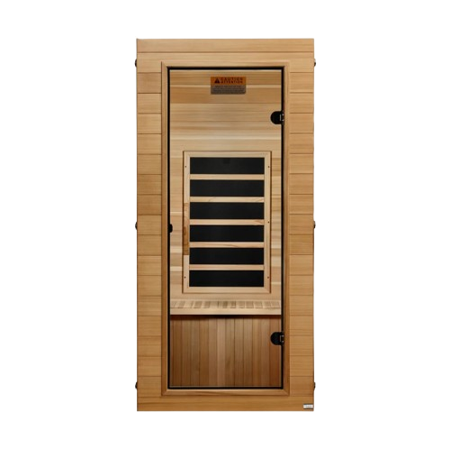 Front Centered View Of The Dynamic Vero 1 Person Ultra Low EMF FAR Infrared Indoor Sauna | DYN-1201-01 Elite