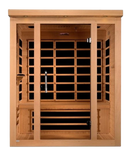 Front Centered View Of The Dynamic Vila 3-Person Ultra Low EMF FAR Infrared Indoor Sauna | DYN-6315-02