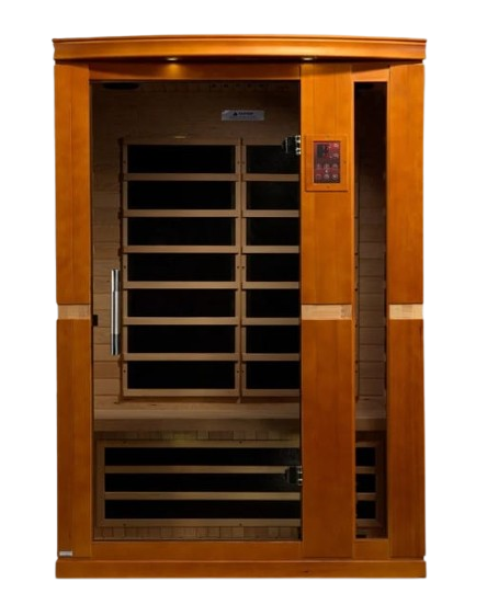 Front Centered View Of The Dynamic Vittoria 2-Person Low EMF FAR Infrared Indoor Sauna | DYN-6220-01