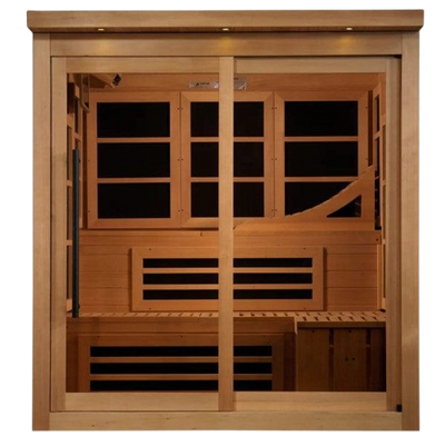 Front Centered View Of The Golden Designs 6-Person Near Zero EMF Indoor Sauna | GDI-6996-02