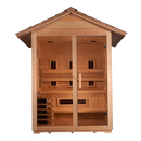 Front Centered View Of The Golden Designs Carinthia 3-Person Hybrid Outdoor Sauna | GDI-8123-01
