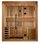 Front Centered View Of The Golden Designs Copenhagen 3-Person Indoor Sauna | GDI-7389-02