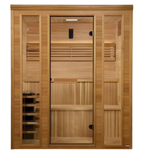 Front Centered View Of The Golden Designs Engelberg 6-Person Indoor Sauna | GDI-7030-01 