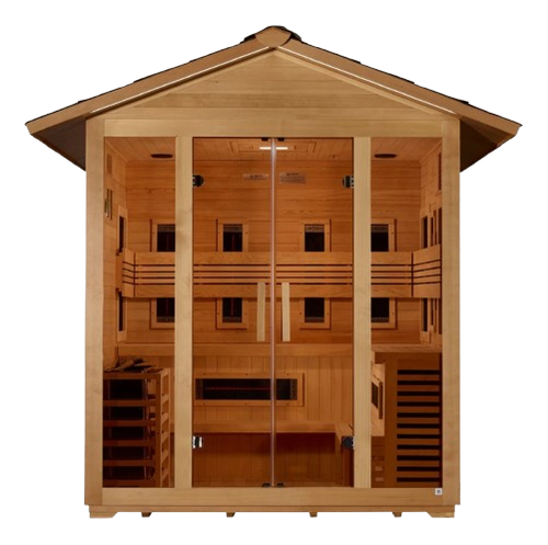 Front Centered View Of The Golden Designs Gargellen 5-Person Hybrid Outdoor Sauna | GDI‐8125‐01