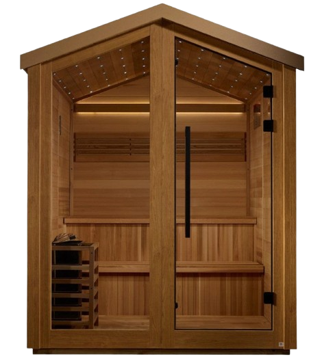 Front Centered View Of The Golden Designs Kaarina 6-Person Outdoor Sauna | GDI-8506-01