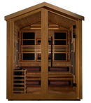 Front Centered View Of The Golden Designs Kaskinen 6-Person Hybrid Outdoor Sauna | GDI-8526-01