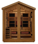 Front Centered View Of The Golden Designs Loviisa 3-Person Hybrid Outdoor Sauna | GDI-8523-01