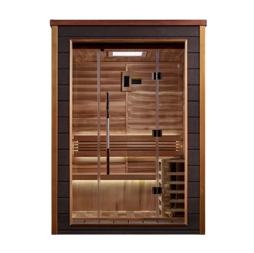 Front Centered View Of The Golden Designs Narvik 2-Person Outdoor Sauna | GDI-8202-01