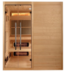 Front Centered View Of The Golden Designs Toledo 6-Person Full Spectrum EMF Hybrid Indoor Sauna | GDI-8360-01 