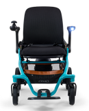 Front Centered View Of The Golden Technologies Ally Electric Wheelchair Shown In Teal Color
