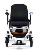Front Centered View Of The Golden Technologies Ally Electric Wheelchair Shown In White Color