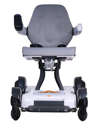 Front Centered View Of The Golden Technologies Ally Sport Omnidirectional Electric Wheelchair Shown In White Color