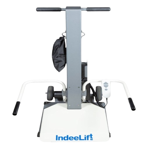 Front Centered View Of The IndeeLift PPU_PPU-S People Picker Upper Shown In The Lowered Position