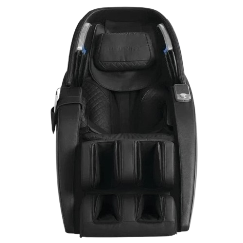 Front Centered View Of The Infinity Dynasty 4D Massage Chair Shown In Black/Black Color