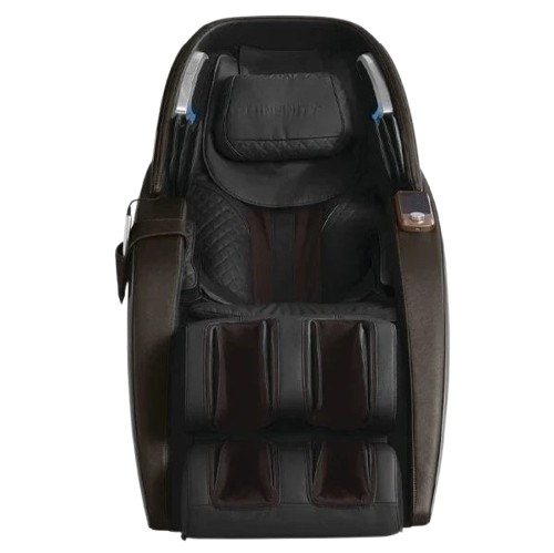 Front Centered View Of The Infinity Dynasty 4D Massage Chair Shown In Black/Dark Brown Color