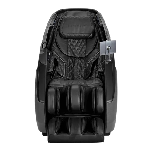 Front Centered View Of The Infinity Imperial Syner-D Massage Chair Shown In Black/Black Color