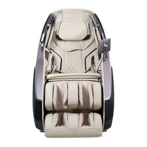 Front Centered View Of The Infinity Imperial Syner-D Massage Chair Shown In Gray/Tan Color