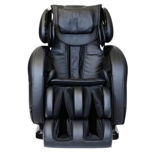 Front Centered View Of The Infinity Smart Chair X3 3D/4D Massage Chair Shown In Black Color