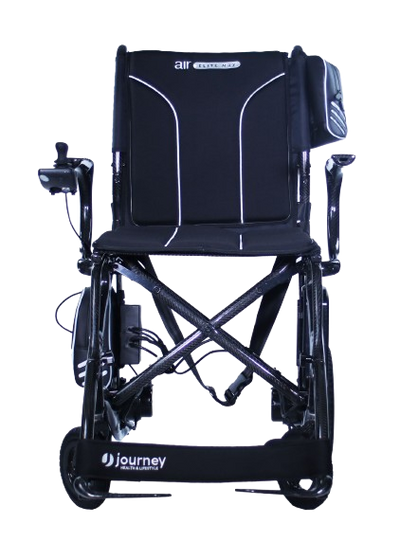 Front Centered View Of The Journey Air Elite Max Carbon Fiber Electric Wheelchair