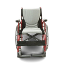 Front Centered View Of The Karman S-Ergo 125 Wheelchair Shown With Gray Cushions And Red Frame