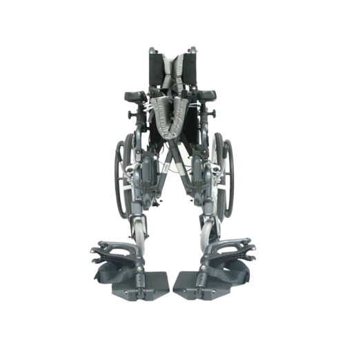 Front Centered View Of The Karman VIP-515 Tilt-In-Space Wheelchair Shown In The Folded Position