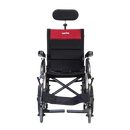 Front Centered View Of The Karman VIP2-TR Tilt-In-Space Transport Wheelchair Shown With Standard Leg Rests