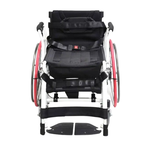 Front Centered View Of The Karman XO-55 Horizon Standing Wheelchair In The Seated Position