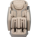 Front Centered View Of The Kyota Hatsumei M900 AI 4D Massage Chair In Gray And Tan Color
