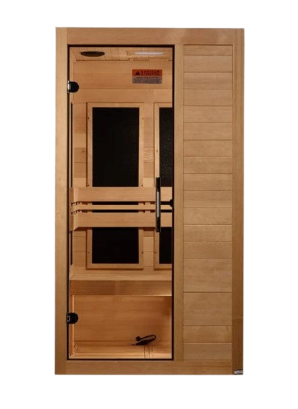 Front Centered View Of The Maxxus 1-Person S-Line Low EMF FAR Infrared Indoor Sauna | MX-S106-01