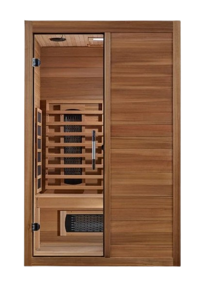Front Centered View Of The Maxxus 2-Person S-Line Full Spectrum Infrared Indoor Sauna | MX-S206-01-FS-PC