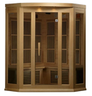 Front Centered View Of The Maxxus 3-Person Low EMF FAR Infrared Corner Indoor Sauna | MX-K356-01
