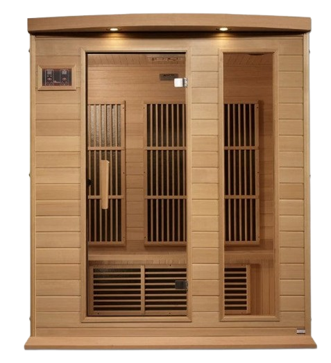 Front Centered View Of The Maxxus 3-Person Near Zero EMF FAR Infrared Indoor Sauna | MX-K306-01-ZF