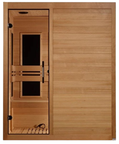 Front Centered View Of The Maxxus 3-Person S-Line Low EMF FAR Infrared Indoor Sauna | MX-S306-01