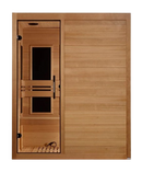 Front Centered View Of The Maxxus 3-Person S-Line Ultra Low EMF FAR Infrared Indoor Sauna | MX-S306-01-ULEMF