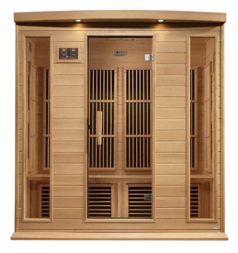 Front Centered View Of The Maxxus 4-Person Near Zero EMF FAR Infrared Indoor Sauna | MX-K406-01-ZF