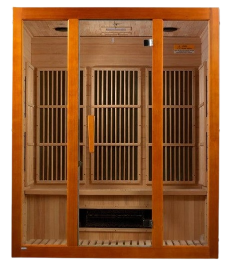 Front Centered View Of The Maxxus Alpine 3-Person Low EMF FAR Infrared Indoor Sauna | MX‐J306‐02S